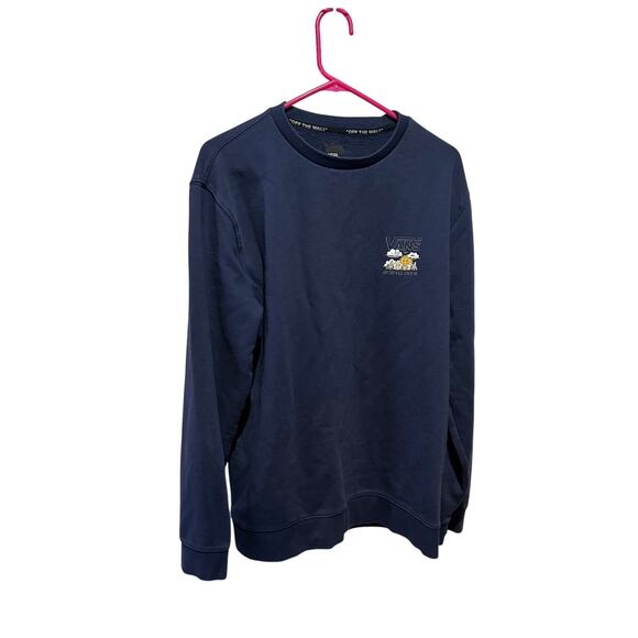 Vans Crew “Good Company” Neck Sweatshirt Blue Graphic Cotton Mens Size L - Picture 1 of 5